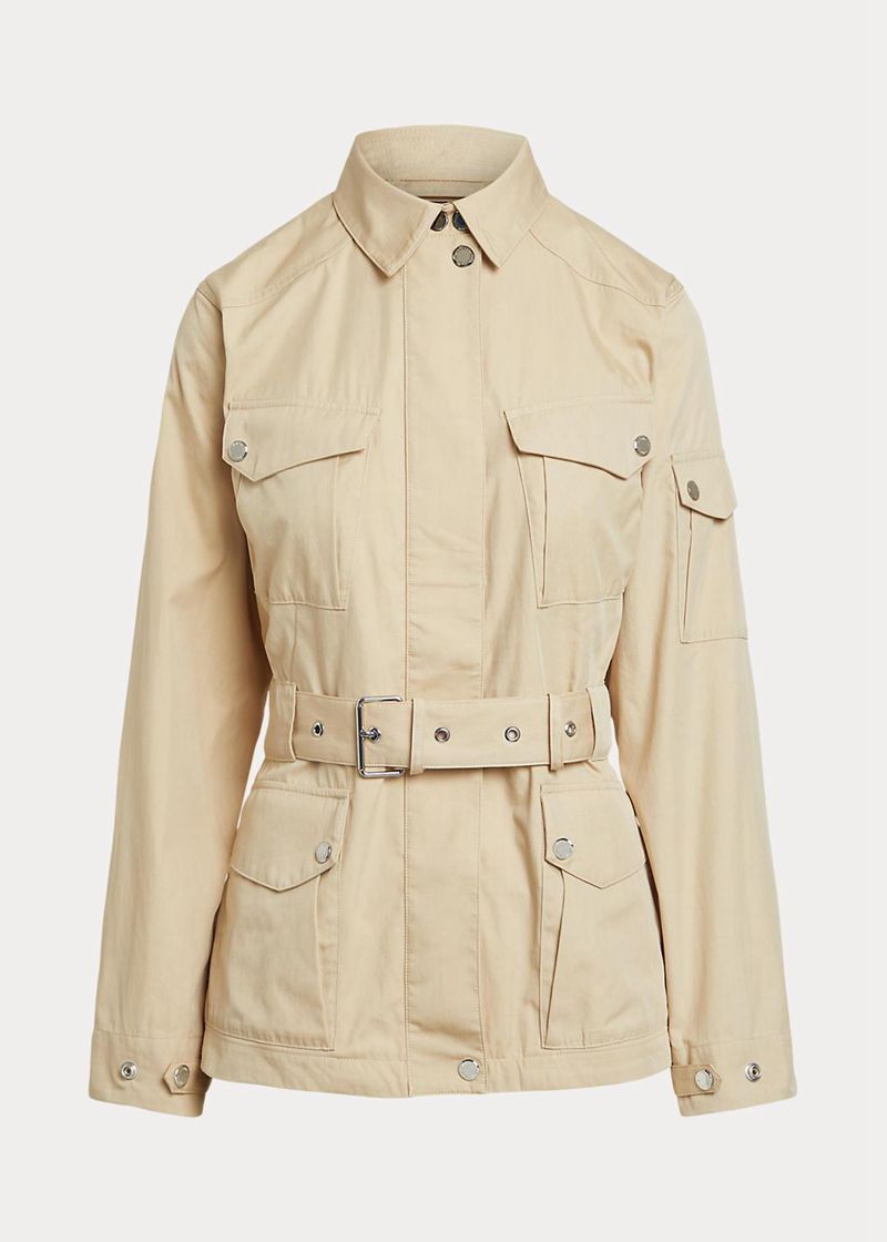 Kurtka Lauren Damska Khaki Cotton-Blend Twill Field 129456-KOF